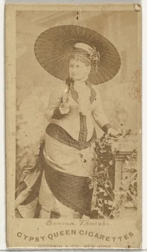 Emma Thiersby, from the Actors and Actresses series (N171) for Gypsy Queen Cigarettes by Goodwin & Company, photograph, 1886-1890