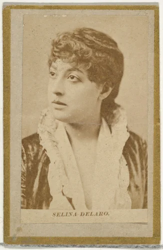 Selina Delaro, from the Actresses and Celebrities series (N60, Type 2) promoting Little Beauties Cigarettes for Allen & Ginter brand tobacco products by Allen & Ginter, photograph, 1887