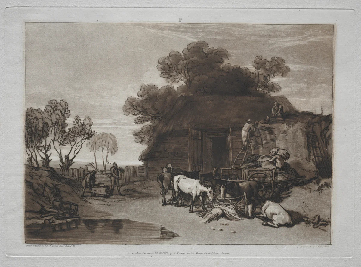 Liber Studiorum: The Straw Yard by Joseph Turner, print