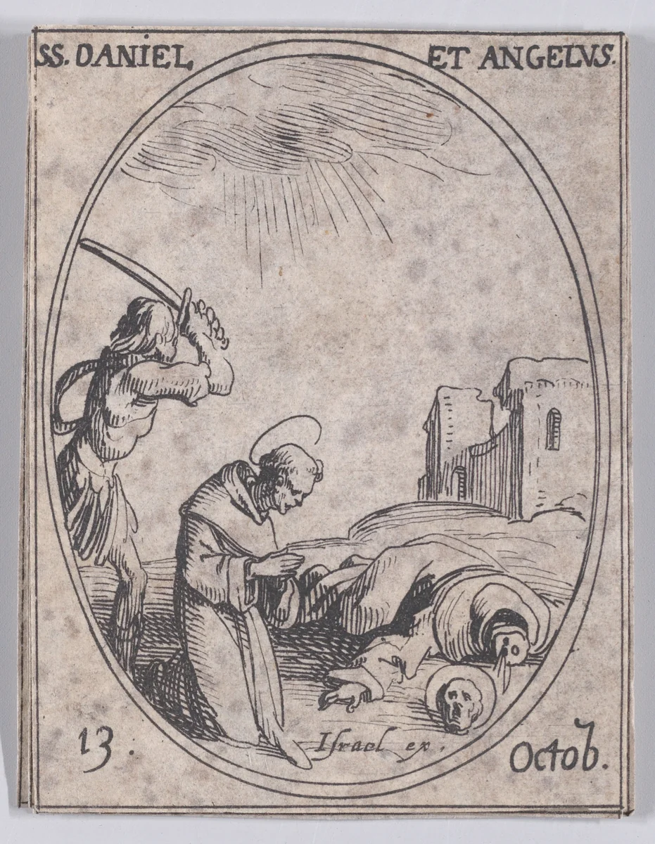 S. Daniel et S. Ange (St. Daniel and St. Angelus), October 13th, from "Les Images De Tous Les Saincts et Saintes de L'Année" (Images of All of the Saints and Religious Events of the Year) by Jacques Callot, print, 1636
