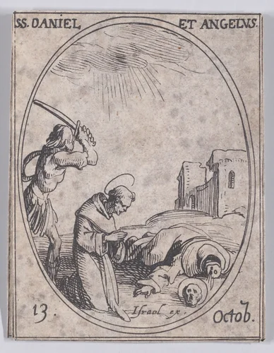 S. Daniel et S. Ange (St. Daniel and St. Angelus), October 13th, from "Les Images De Tous Les Saincts et Saintes de L'Année" (Images of All of the Saints and Religious Events of the Year) by Jacques Callot, print, 1636