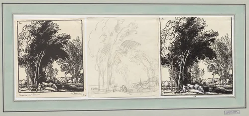 Paysage de France by Auguste Louis Lepère, drawing, 1914