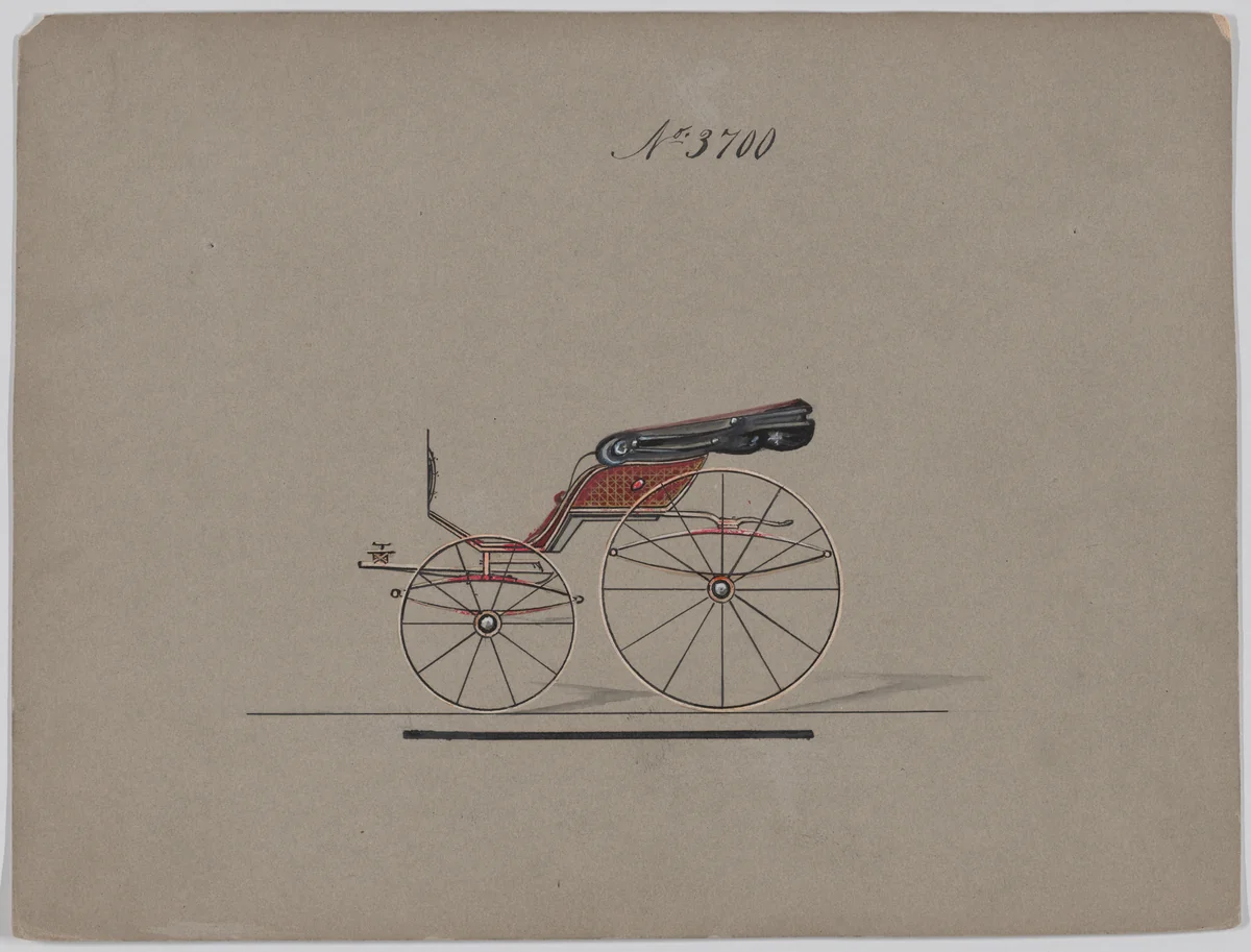 Design for Pony Phaeton, no. 3700 by Brewster & Co., drawing, 1881