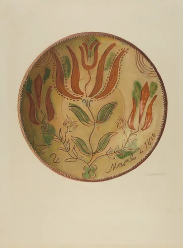 Pa. German Plate by Austin L. Davison, index of american design, 1935-1942