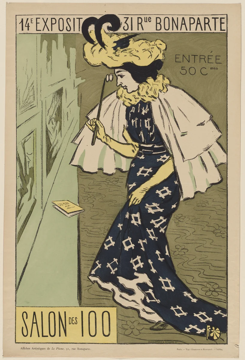 Salon des 100, 14 exposition by Fernand Fau, design, 1895