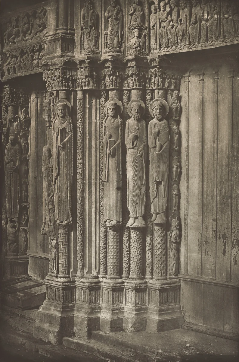 Chartres Cathedral. Right Door of the Royal Portal, West Side, XII Century by Charles Nègre, photograph, 1857