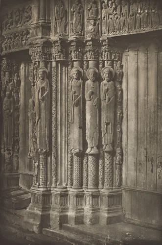 Chartres Cathedral. Right Door of the Royal Portal, West Side, XII Century by Charles Nègre, photograph, 1857