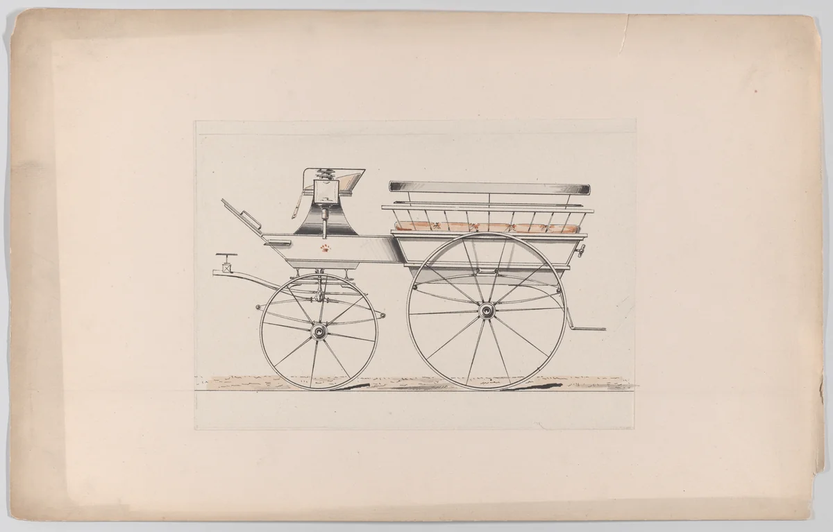 Design for Wagonette (unnumbered) by Brewster & Co., drawing, 1880