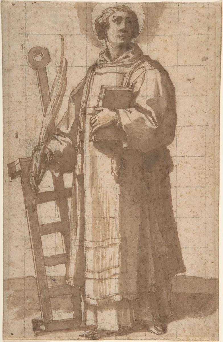 Saint Lawrence by Bartolomeo Cesi, drawing, 1619