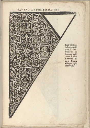 Ornamento nobile...Fatta da Lucretia Romana (Libro V of the Corona), page 11 (recto) by Cesare Vecellio, book, 1620