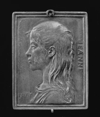 Jeanne (Roty?) by Louis-Oscar Roty, metalwork, 1800-1899