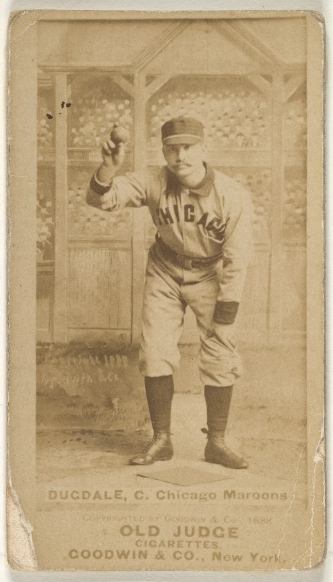 Dan Dugdale, Catcher, Chicago, from the Old Judge series (N172) for Old Judge Cigarettes by Goodwin & Company, photograph, 1888