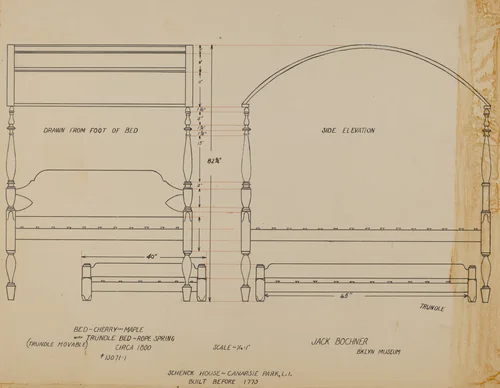 Bed and Trundle Bed by Jack Bochner, index of american design, 1935-1942