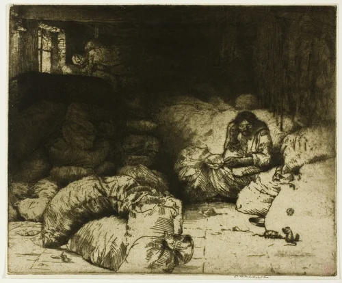 The Sleeping Rag Vendor by Donald Shaw MacLaughlan, print, 1902