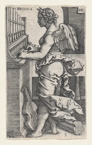 Musica, from "The Seven Liberal Arts" by Sebald Beham, print, 1500-1550