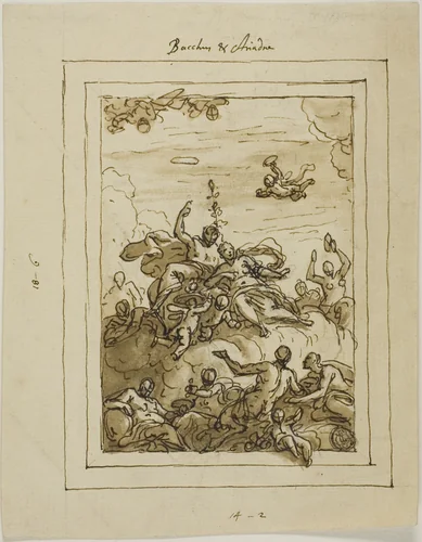 Bacchus and Ariadne by James Thornhill, drawing, 1695-1734
