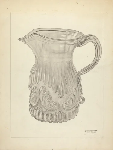 Blown Glass - Pitcher by Frank Fumagalli, index of american design, 1940