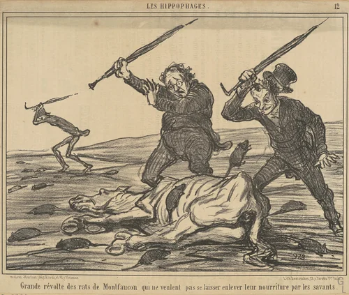 Grande révolte des rats de montfaucon ... by Honoré Daumier, print, 1856