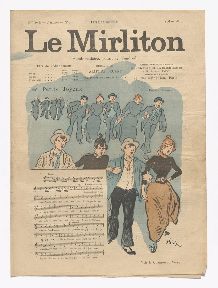Le Mirliton, no. 103 by Théophile-Alexandre Steinlen, periodical, 1893