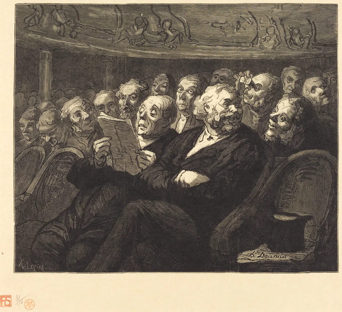 Les Fauteuils d'orchestre by Auguste Lepère; Honoré Daumier, portfolio, 1878