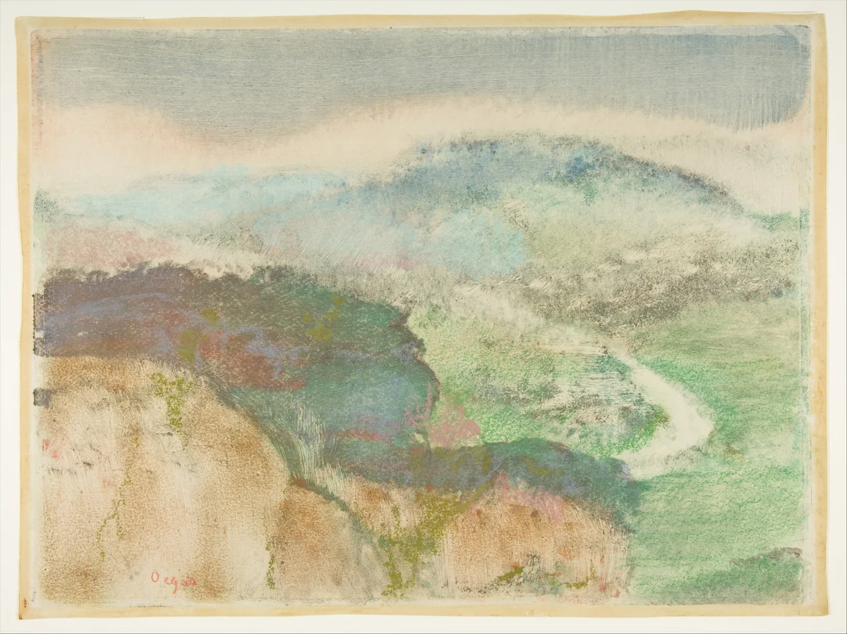 Landscape by Edgar Degas, print, 1892