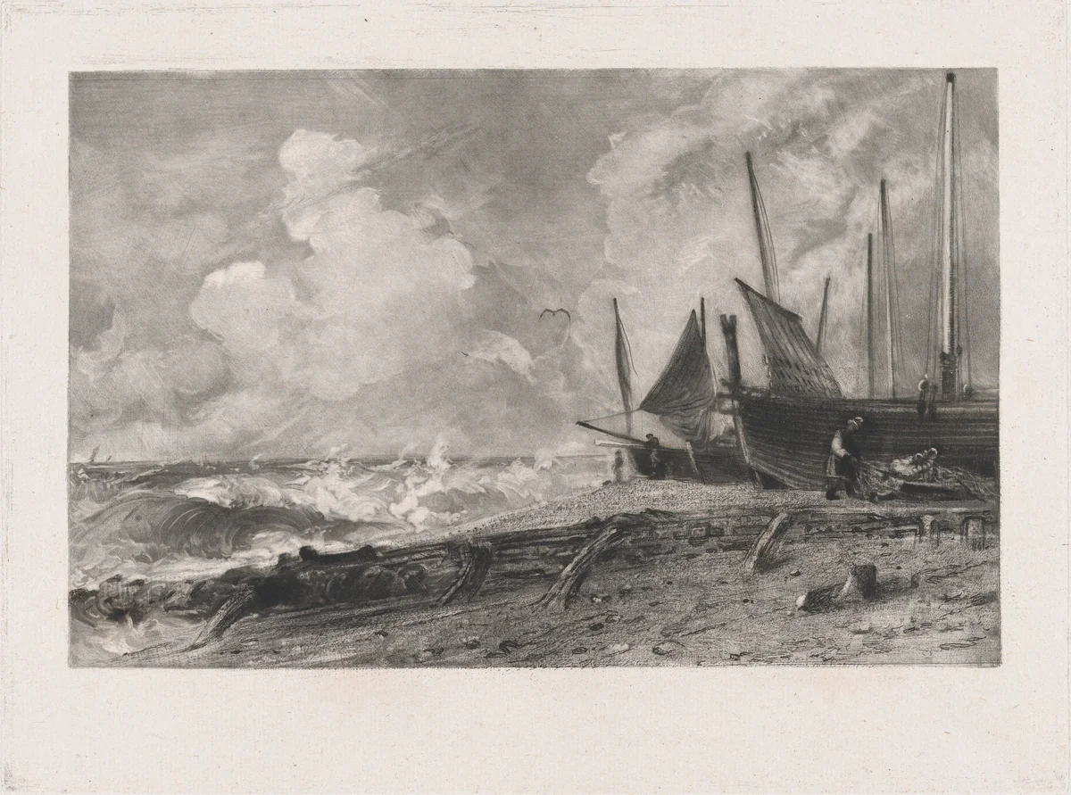A Sea Beach by David Lucas, print, 1830