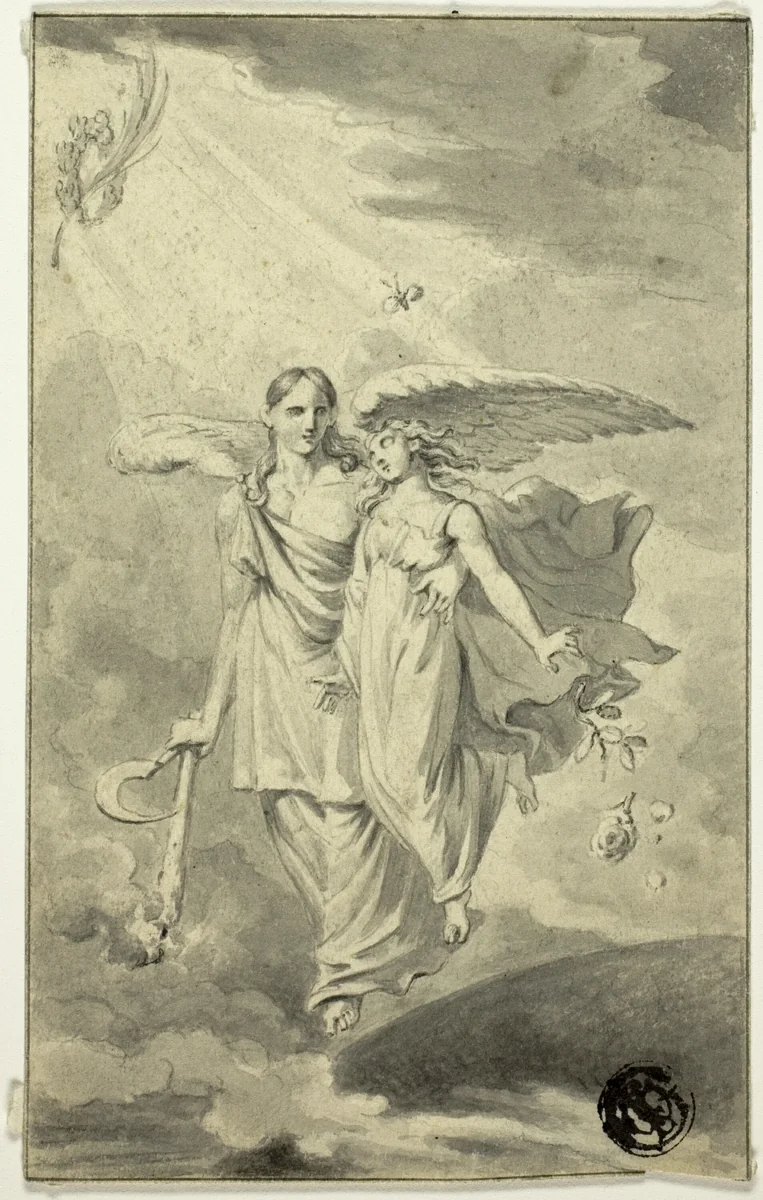 Angel of Death with Soul by Jacob Smies, drawing, 1824-1833