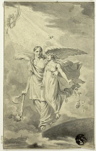 Angel of Death with Soul by Jacob Smies, drawing, 1824-1833