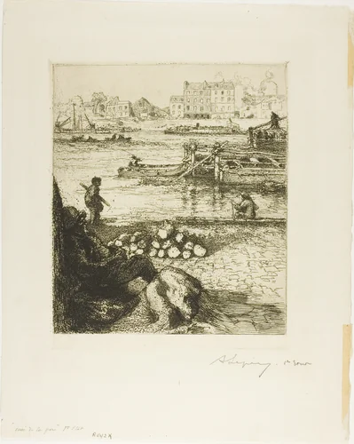 Public Wharf, Quai de la Gare by Louis Auguste Lepère, print, 1908
