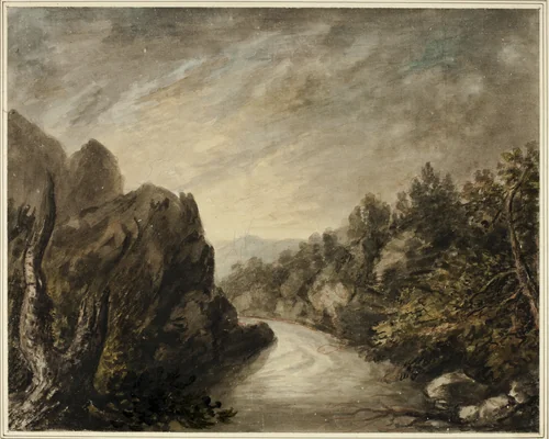 River in Rocky Valley by Unknown Artist, painting, 1800-1899
