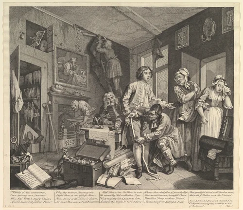 A Rake's Progress, Plate 1 by William Hogarth, print, 1735