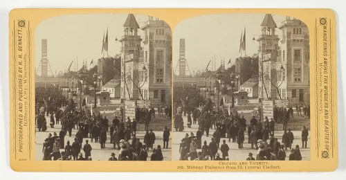Midway Plaisance from Ill. Central Viaduct, from the series "Chicago and Vicinity" by Henry Hamilton Bennett, photograph, 1887-1893