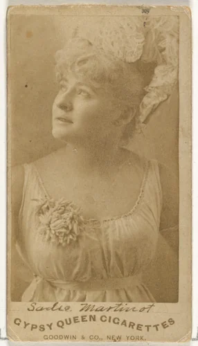 Sadie Martinot, from the Actors and Actresses series (N171) for Gypsy Queen Cigarettes by Goodwin & Company, photograph, 1886-1890