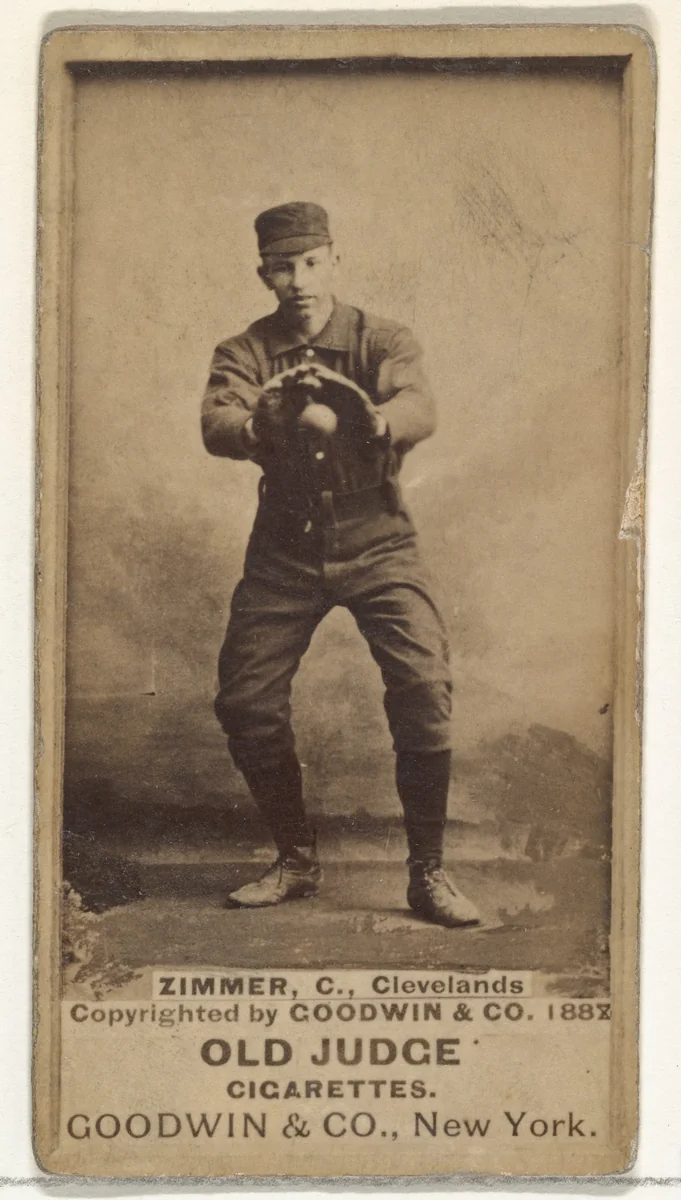 Charles Louis "Chief" Zimmer, Catcher, Cleveland, from the Old Judge series (N172) for Old Judge Cigarettes by Goodwin & Company, photograph, 1888