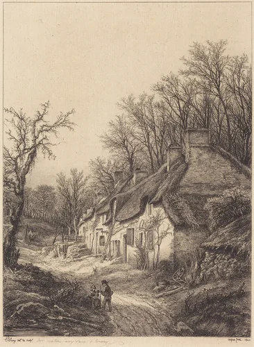 Cottages in Winter by Eugène Bléry, portfolio, 1840