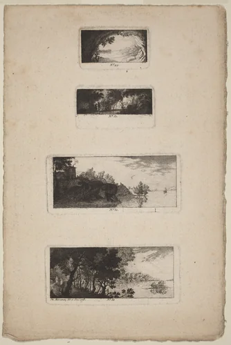 Landscape with Cave Opening by Antoine de Marcenay de Ghuy, print, 1778