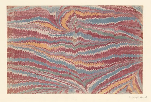 Spiralenkammarmer in blauw, rood, geel en groen by anonymous, other, 1700-1850