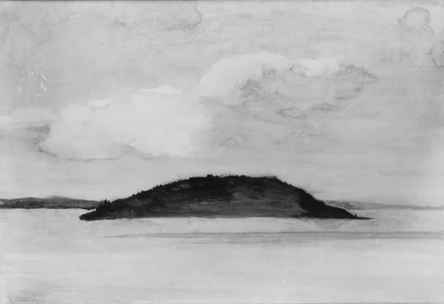 Sheep Porcupine Island, Bar Harbor, Maine, Evening Study, August 29, 1896 by John La Farge, artwork, 1896