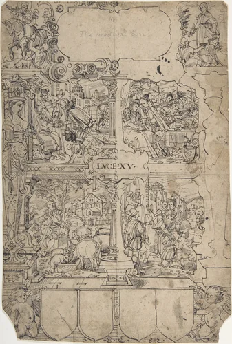 The Prodigal Son by Daniel Lindtmayer, drawing, 1552-1607