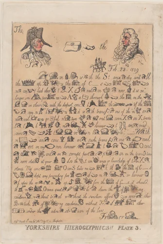 Yorkshire Hieroglyphics, Plate 3 by Thomas Rowlandson, print, 1809