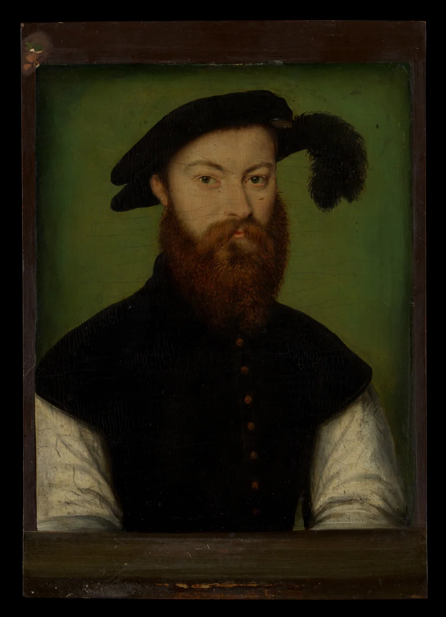 Portrait of a Man with a Black-Plumed Hat by Corneille de Lyon, painting, 1535-1540