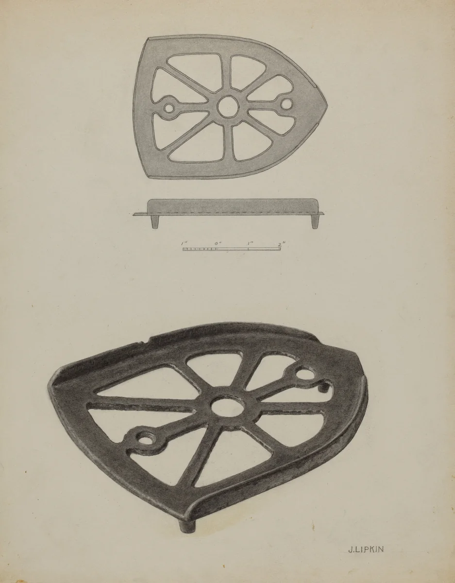 Flat Iron Holder by Jacob Lipkin, index of american design, 1939