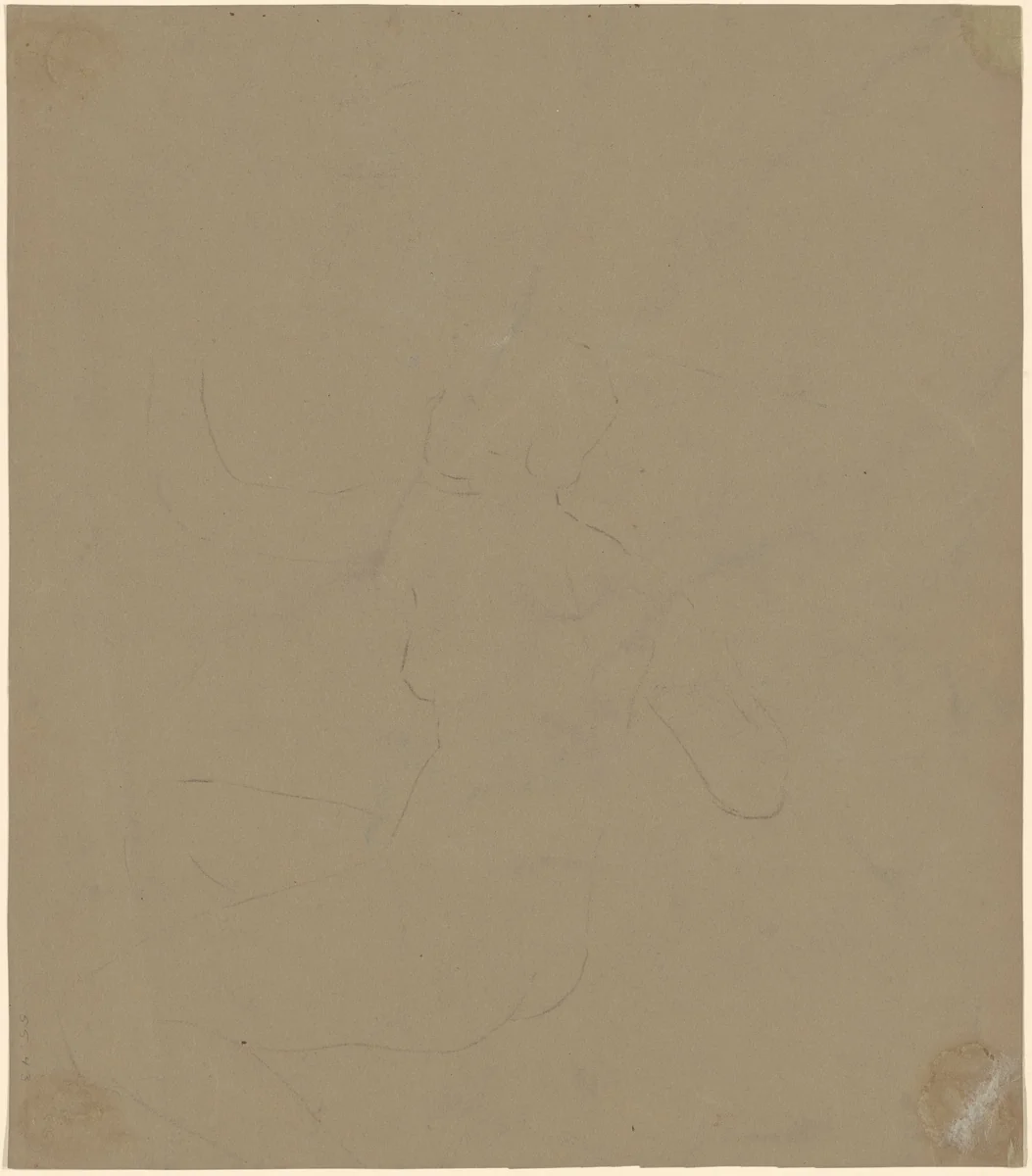 Study of a Female Nude by Elihu Vedder, drawing, 1892