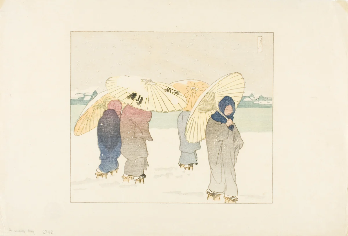 A Snowy Day by Helen Hyde, print, 1901