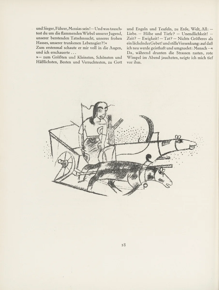 Untitled (tailpiece, page 18) from the periodical Münchner Blätter für Dichtung und Graphik, vol. 1, no. 2 (February 1919) by Heinrich Campendonk, periodical, 1919