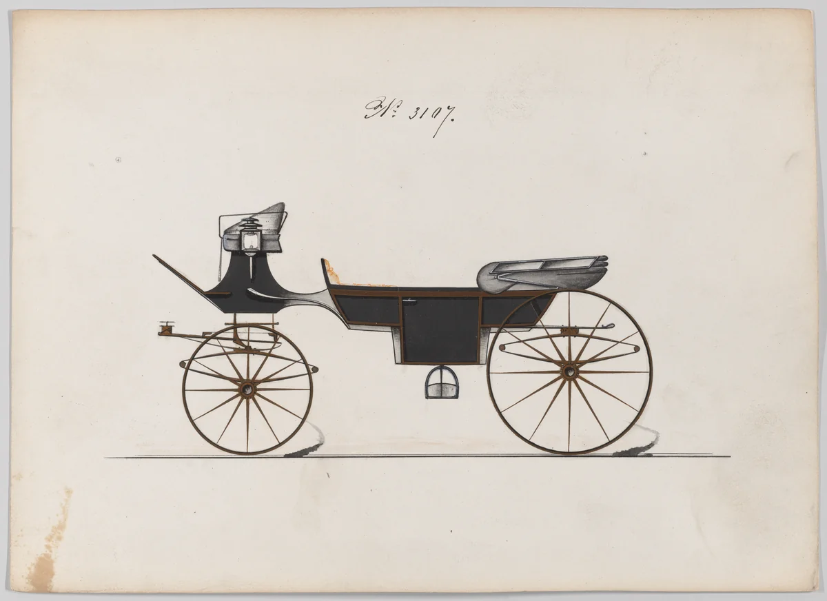 Design for Landau, No. 3107 by Brewster & Co., drawing, 1875