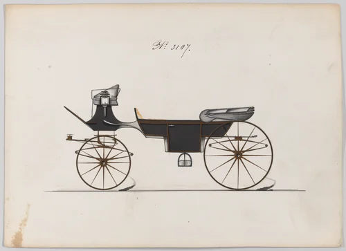 Design for Landau, No. 3107 by Brewster & Co., drawing, 1875