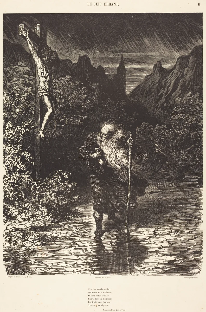 Le Juif Errant by Georges Rouget; Gustave Doré, print, 1856