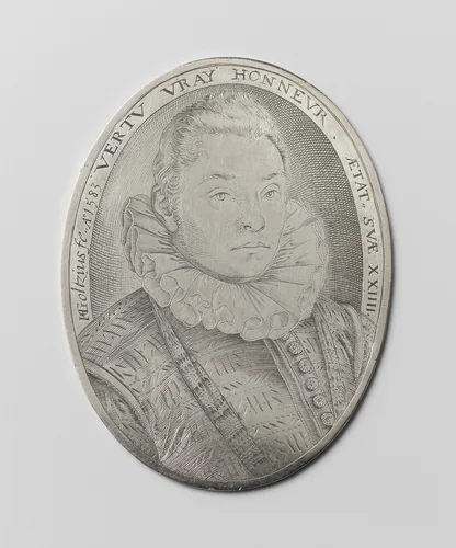 Portrait of a 24-Year-Old Man by Hendrick Goltzius, print, 1583