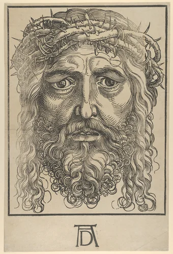 The Head of Christ Crowned with Thorns by Sebald Beham, print, 1520